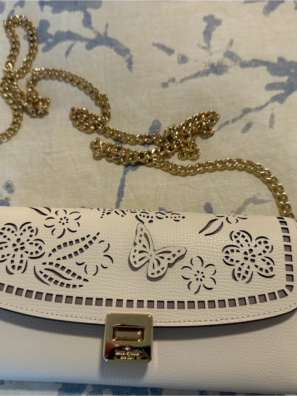 kate spade Cream Floral Laser-Cut Butterfly Clutch - Picture 2 of 3
